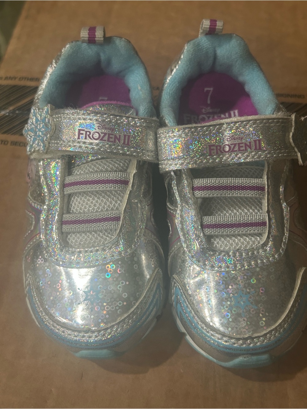 Disney Frozen II Silver and Blue Light-Up Kids' Sneakers